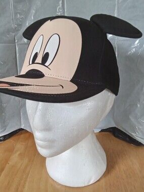 Kids Disney Mickey Mouse Cartoon Character Black & Beige Baseball Cap